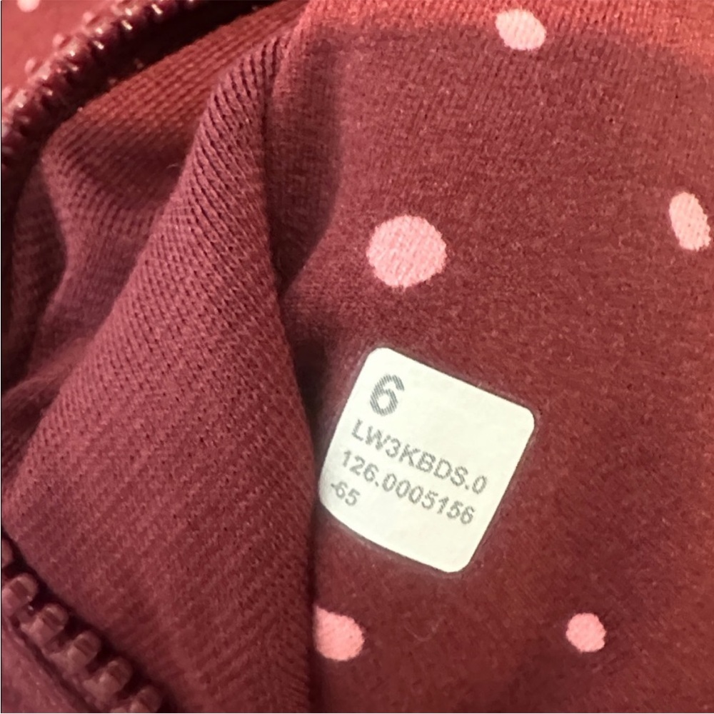 NWT Lululemon Cropped Define Jacket Heart Scatter Burgundy Bay | Size: 6 - Picture 3 of 4